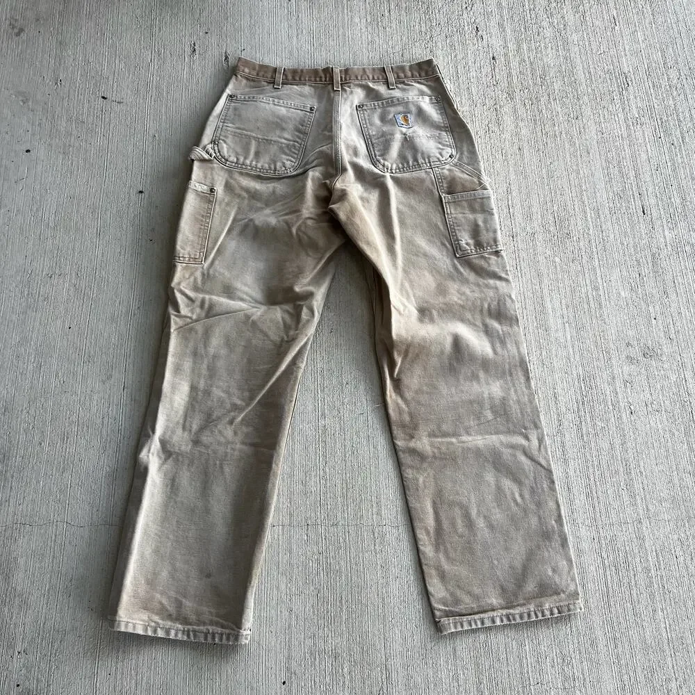 Carhartt faded brown double knee work wear carpenter pants